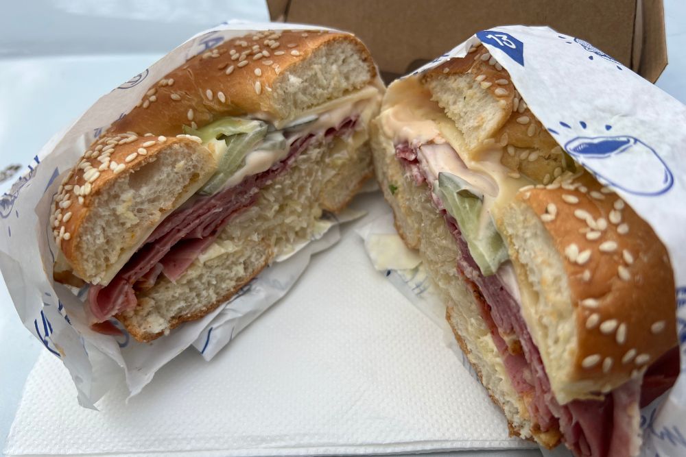 Hank's Cafe & Bagelry - Pastrami left side
